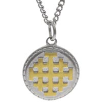 Jerusalem Cross Necklace Silver and Gold Stainless Steel