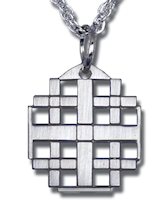Jerusalem Cross Necklace Sterling Silver