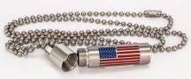 Memorial Ashes  American Flag Vial Pendant  Jewelry