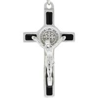 Black Crucifix Necklace Stainless Steel Chain