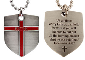 Ephesians 6:16 Shield of Faith Armor of God Necklace