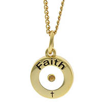 Gold Faith Mustard Seed Necklace & Bible Quote Back 