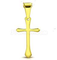 Gold Color Stainless Steel Medieval Cross Pendant 