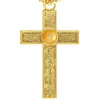 Gold Faith Mustard Seed Cross Necklace for Women