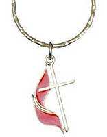 Cross & Flame UMC Keyring Key Chain