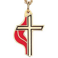 Gold United Methodist Cross Necklace UMC