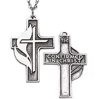 Pewter Confirmed In Christ Methodist Cross Necklace