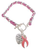 Pink Ribbon Awareness Bracelet - Breast Cancer