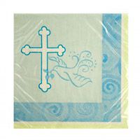 Faithful Dove Blue Beverage Napkins (Pkg of 16)