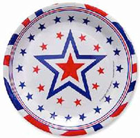 Patriotic Paper Plates, 4th of July Party Supplies (Pkg of 16)