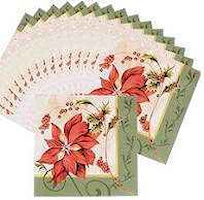 Christmas Poinsettia Luncheon Napkins (Pkg of 16)