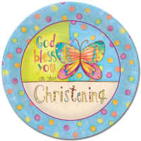 God Bless You Christening Paper Plates (Pkg of 8)