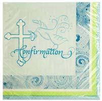 Confirmation Cross Paper Beverage Napkins (Pkg of 16)