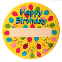 Happy Birthday Name Badge Pin