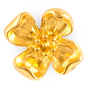 Dogwood Flower Pin Gold Plated