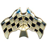 Double Checkered Flag Pin -Winner