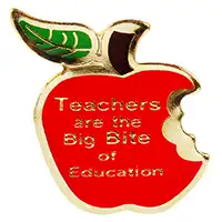 Apple Shaped Teacher Pin - Teacher Lapel Pin