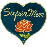 Super Mom Heart Lapel Pin - Mom Enamel Pin