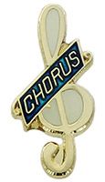 Chorus Music Pin Gold