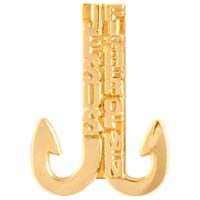 Jesus Fisher of Men Double Fish Hook Pin