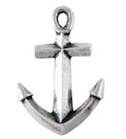 Pewter Anchor Cross Pin -  Jesus