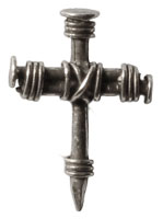 Pewter Wrapped Nail Cross Pin