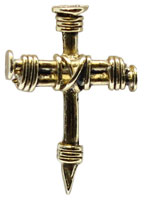 Gold Wrapped Nail Cross Pin