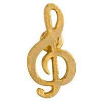 Gold G Clef Music Lapel Pin