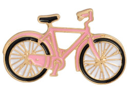 Bicycle Pin - Pink and Gold Bicycle Enamel Pin