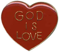 God is Love Heart Shaped Pin