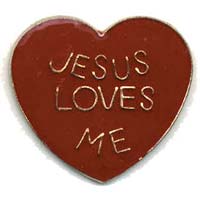 Jesus Loves Me Heart Pin