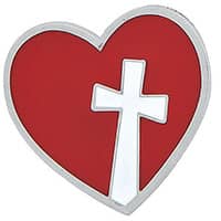 Heart and Cross Enamel Pin