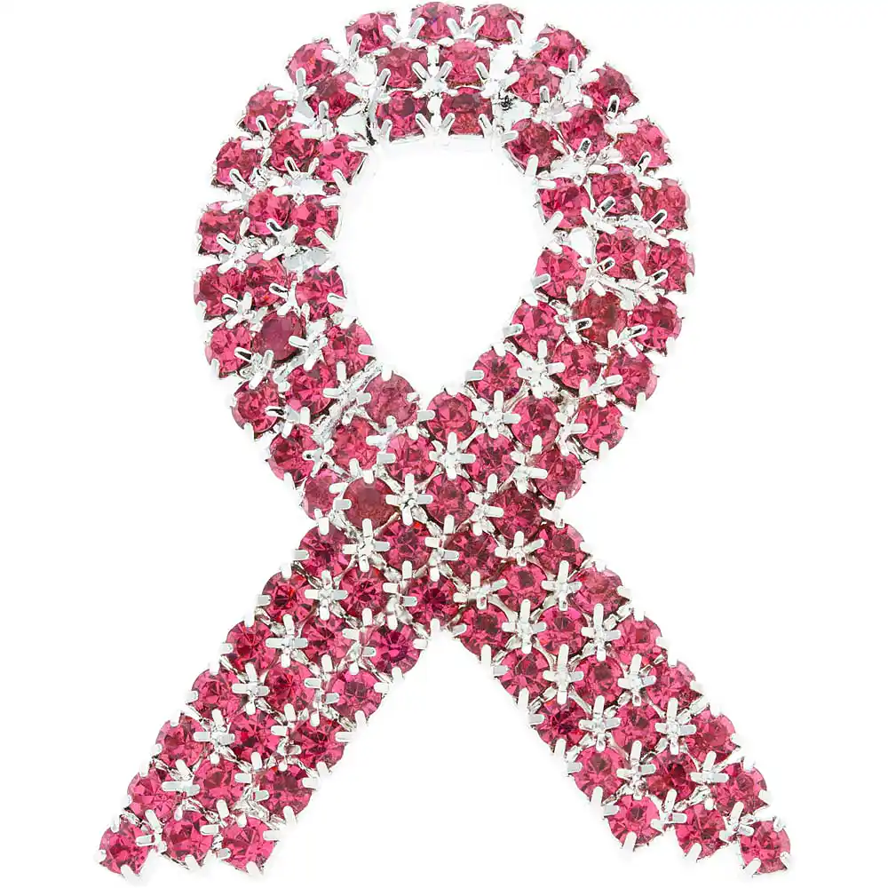 Breast Cancer Pink Ribbon Brooch
