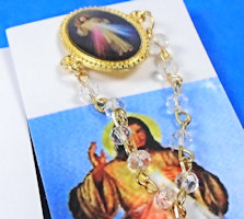 Divine Mercy Chaplet Rosary Lapel Pin