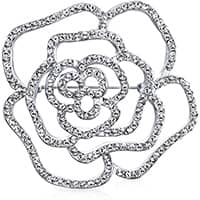 Large Rhinestone Brooch Flower Pin - Rose Brooch Pin