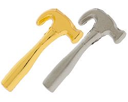 Building Hammer Lapel Pin Gold or Silver