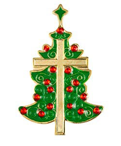 Christmas Tree With Cross Pin Large
