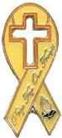 God Bless Our Troops Ribbon Pin Metal