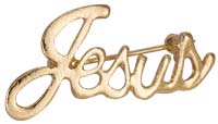 Gold Jesus Name Script Pin