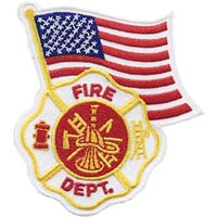 Fire Department Shield and American Flag Embroidered Patch