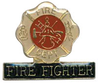 Fire Fighter Shield Pin