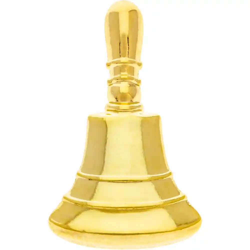 Hand Bell Pin town crier gold
