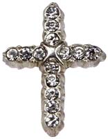 Silver Rhinestone Cross Pin