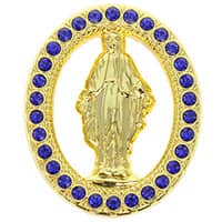 Miraculous Medal Lapel Pin With Crystals 