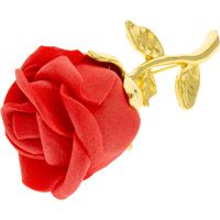 Red Rose Brooch Pin with Soft Red Petals - Lapel Rose