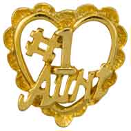 #1 Aunt Heart Pin Gold