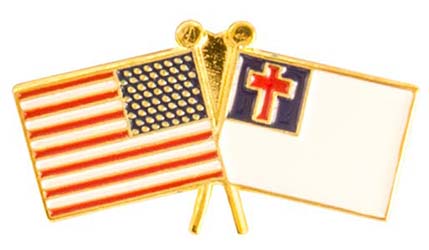 American & Christian Flags Pin