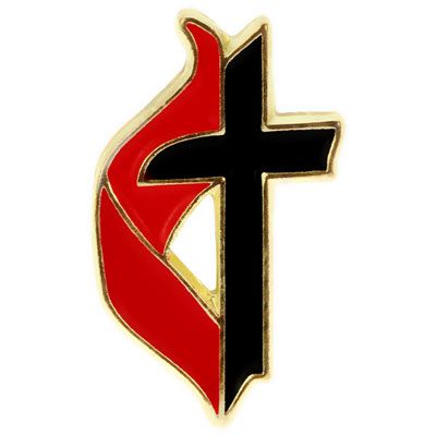 PinMart Methodist Cross Religious Enamel Lapel Pin 