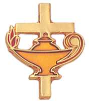 Cross and Flame Lamp Education Pin