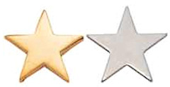 Gold or Silver Star Lapel Pins for Recognition